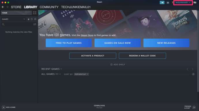 Log in to Steam and select your existing username