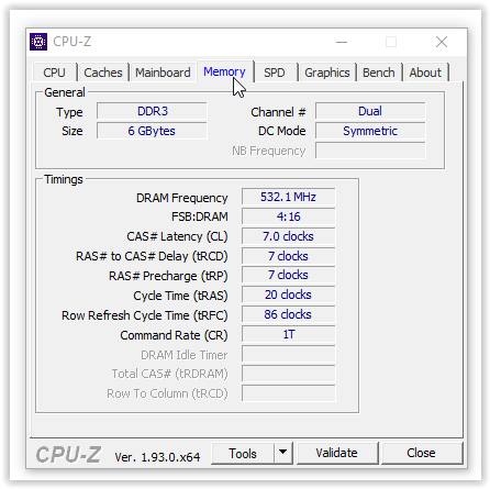 Checking RAM Windows 10 via CPU-z