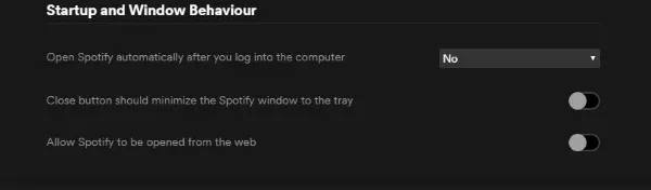 Disable Spotify Startup on Opening