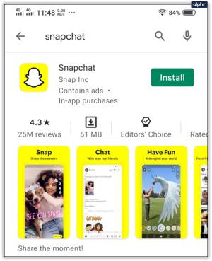 Installing Snapchat