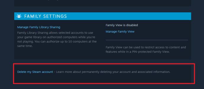 Steam Delete Account Link