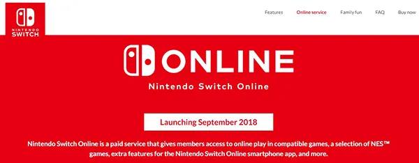 Nintendo Switch Online Website