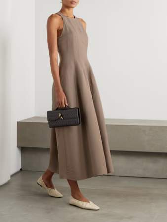 Net-a-Porter Paneled twill midi dress