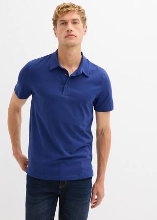 bonprix Slim fit stretch knit polo shirt