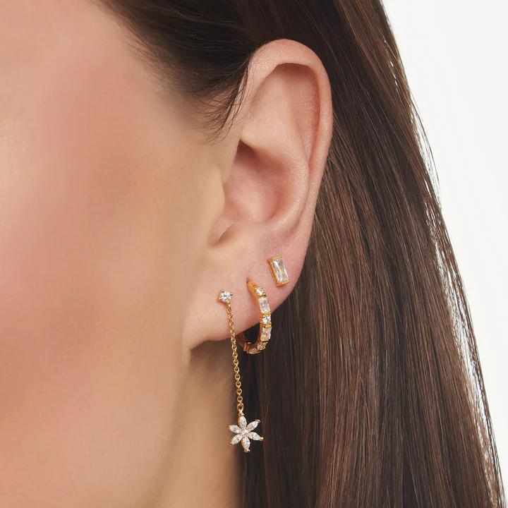 Thomas Sabo Single Hoop Earring Stones Gold